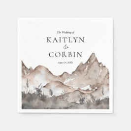 Guardanapo De Papel Casamento de Montanha Neutral em Tone Napkins