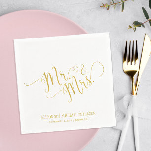 Guardanapo De Papel Casamento de mr e mrs. calliografia simples