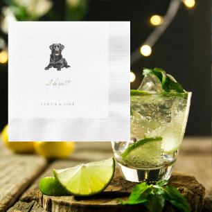 Guardanapo De Papel Casamento de Napkins Cozido com Laboratório Preto