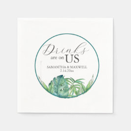 Guardanapo De Papel Casamento de Napkins - Folhas Tropicais de Palma d