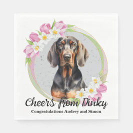 Guardanapo De Papel Casamento de Napkins Preto e Cão-de-Ferro com Foto