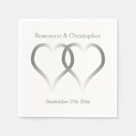 Guardanapo De Papel Casamento de Napkins Silver Hearts