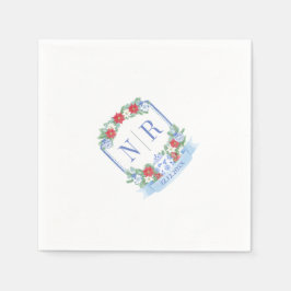 Guardanapo De Papel Casamento de Natal Casal de Monograma Chinoiserie