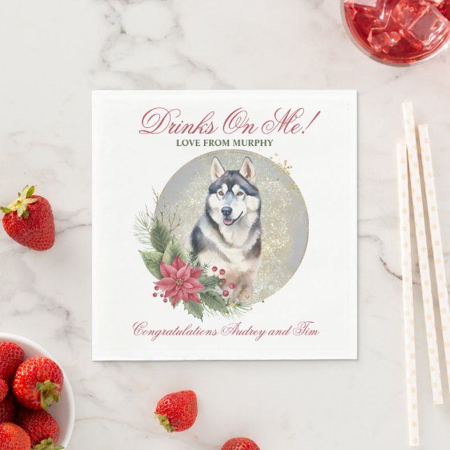 Guardanapo De Papel Casamento De Natal Siberiano Napkins Com Foto De C (Insitu)