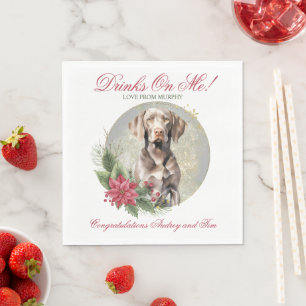 Guardanapo De Papel Casamento de Natal Weimarer Napkins com Cães Foto