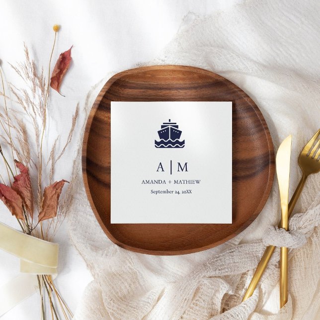 Guardanapo De Papel Casamento de navio de cruzeiro náutico (Criador carregado)