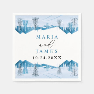 Guardanapo De Papel Casamento de Neve de inverno