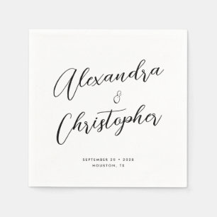 Guardanapo De Papel Casamento de Nomes de Caligrafia Elegante