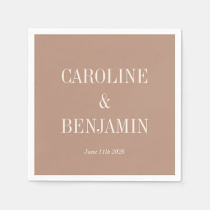 Guardanapo De Papel Casamento de nomes personalizados de cacau elegant