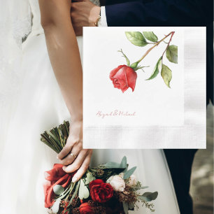 Guardanapo De Papel Casamento de Nomes Personalizados do Tronco rosa v