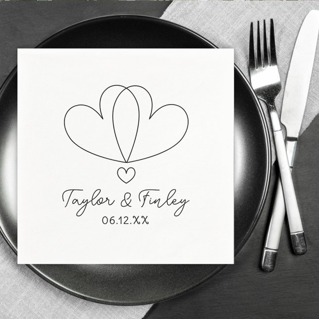 Guardanapo De Papel Casamento de Nomes Personalizados Mínimos Simples  (Criador carregado)