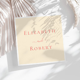 Guardanapo De Papel Casamento de Nomes Simples de Casais Mínimos de Co