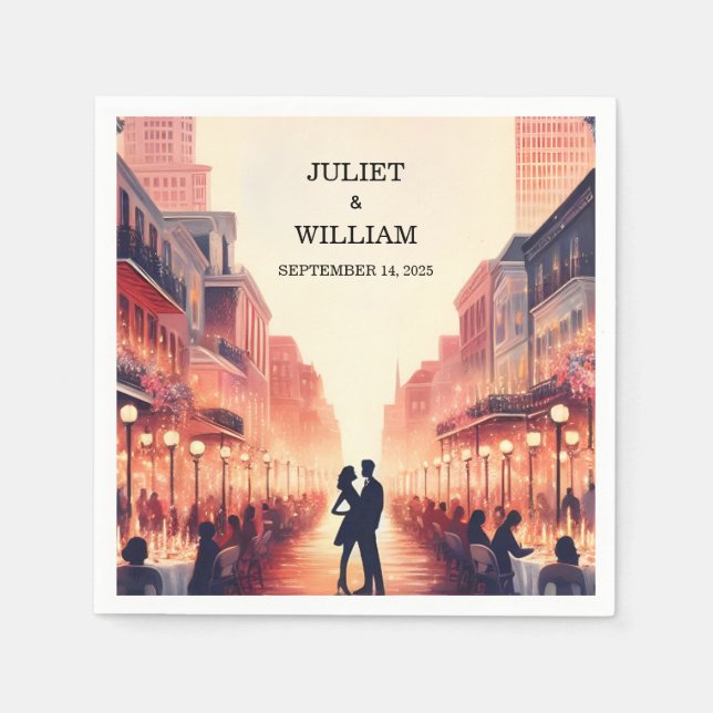 Guardanapo De Papel Casamento de Nova Orleans no Oceano de Praia de La (Frente)