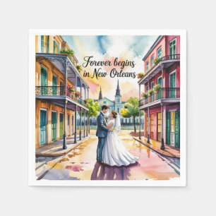 Guardanapo De Papel Casamento de Nova Orleans NOLA com aquarela