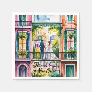 Guardanapo De Papel Casamento de Nova Orleans NOLA com aquarela
