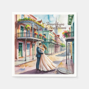 Guardanapo De Papel Casamento de Nova Orleans NOLA com aquarela