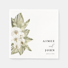 Guardanapo De Papel Casamento de Orquídea Branca com Cocktail Napkins