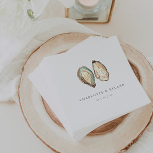 Guardanapo De Papel Casamento de Ostras Costeiras de Aquarelas