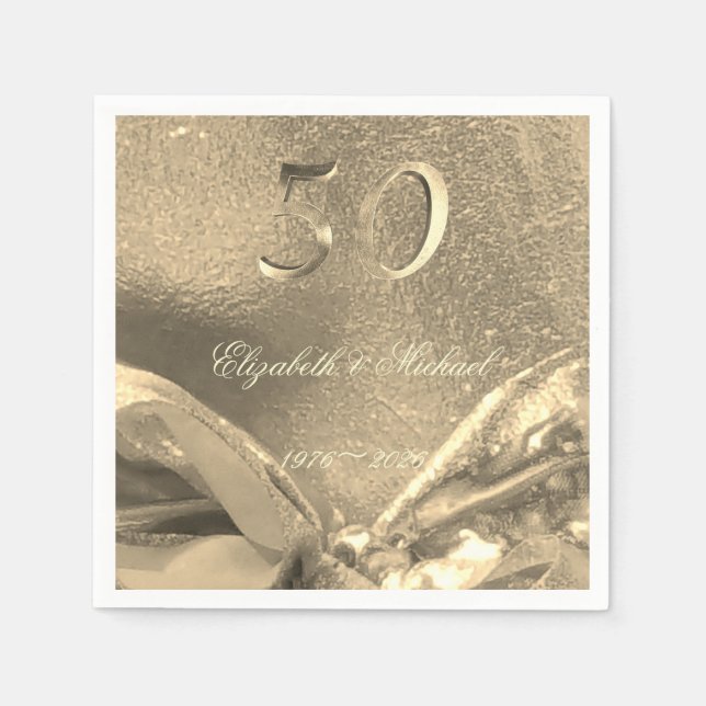 Guardanapo De Papel Casamento de ouro 50º Aniversário 50 Anos Jubileu (Frente)