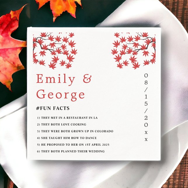 Guardanapo De Papel Casamento de outono Russo Elegante Deixa Boho (Criador carregado)