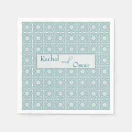 Guardanapo De Papel Casamento de padrão azul Pastel