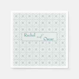 Guardanapo De Papel Casamento de padrão azul Pastel