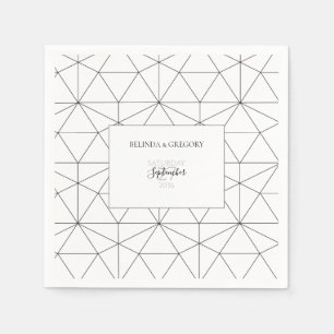 Guardanapo De Papel Casamento de Padrão Geométrico Elegante