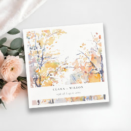 Guardanapo De Papel Casamento de Paisagem de outono Amarelo Russo Past