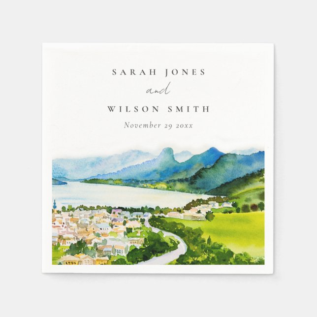 Guardanapo De Papel Casamento de Paisagem Rustic Countryside Lake (Frente)