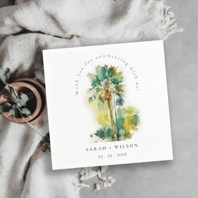 Guardanapo De Papel Casamento de Palmeiras de Palmeiras Tropicais Verd (Criador carregado)