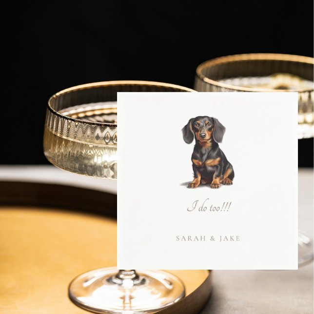 Guardanapo De Papel Casamento de Pet Dachshund Personalizado em Napkin (Criador carregado)