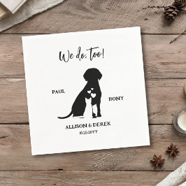 Guardanapo De Papel Casamento de Pet de Gato Minimalista Negro e Branc