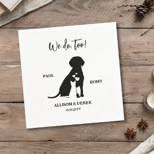 Guardanapo De Papel Casamento de Pet de Gato Minimalista Negro e Branc