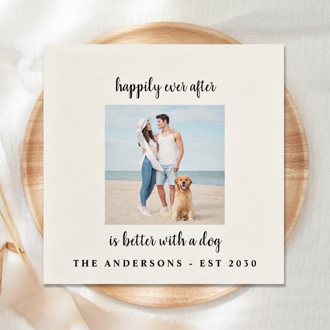 Guardanapo De Papel Casamento de Pet Foto Personalizada Moderna (Criador carregado)
