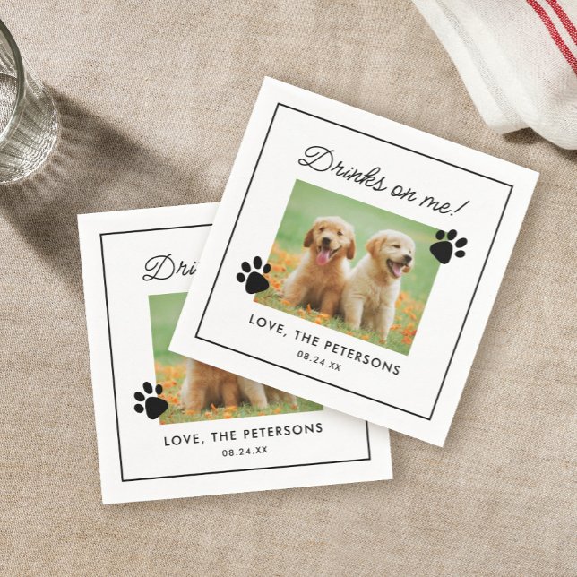 Guardanapo De Papel Casamento De Pet Fotografado Com Bebidas Personali (Criador carregado)