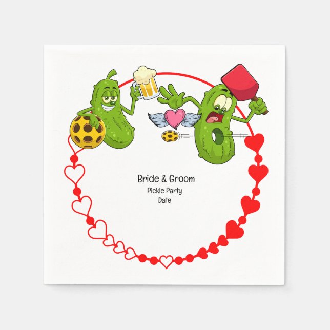 Guardanapo De Papel Casamento de Pickleball (Frente)