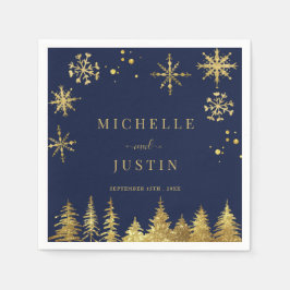 Guardanapo De Papel Casamento de Pinheiros de Pinheiros Dourados de Na