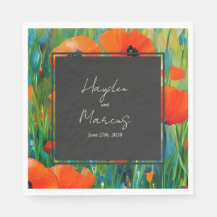 Guardanapo De Papel Casamento de Poppy Floral Botânica