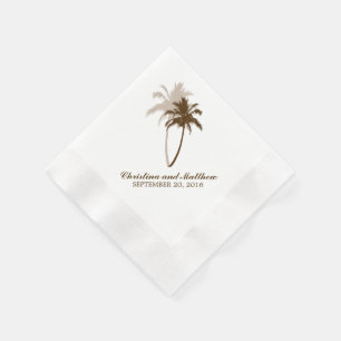 Guardanapo De Papel Casamento de praia das palmeiras de Brown