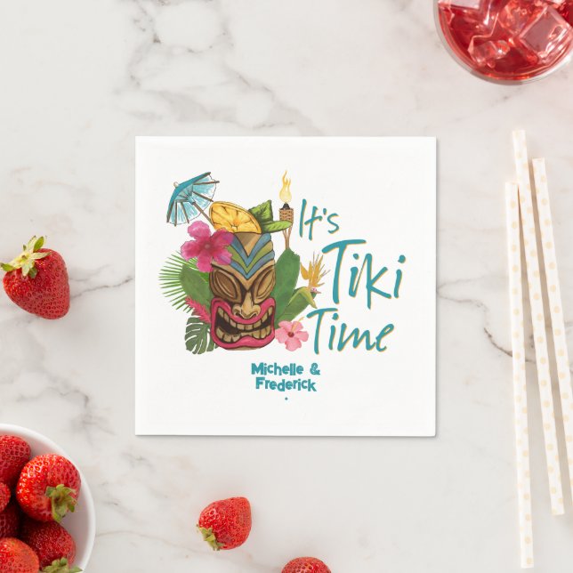Guardanapo De Papel Casamento de Praia de Verão Luau Tiki Time (Insitu)