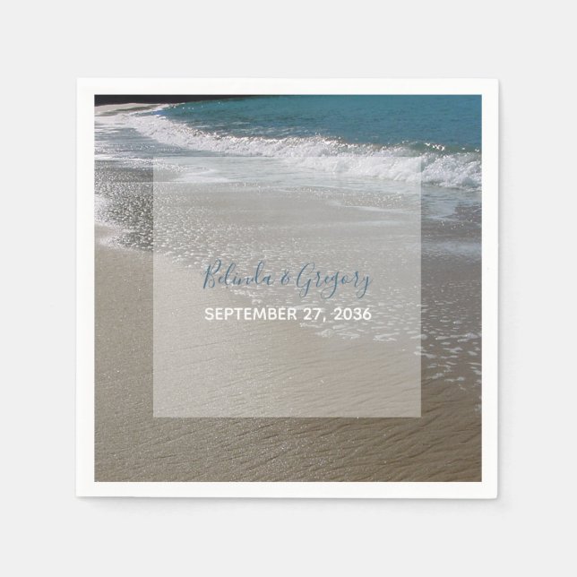 Guardanapo De Papel Casamento de praia e areia na praia (Frente)
