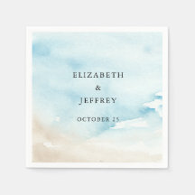 Casamento de Praia Rustic Watercolor Ocean Sea