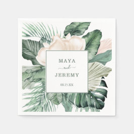 Guardanapo De Papel Casamento de praia tropical botânica Napkins