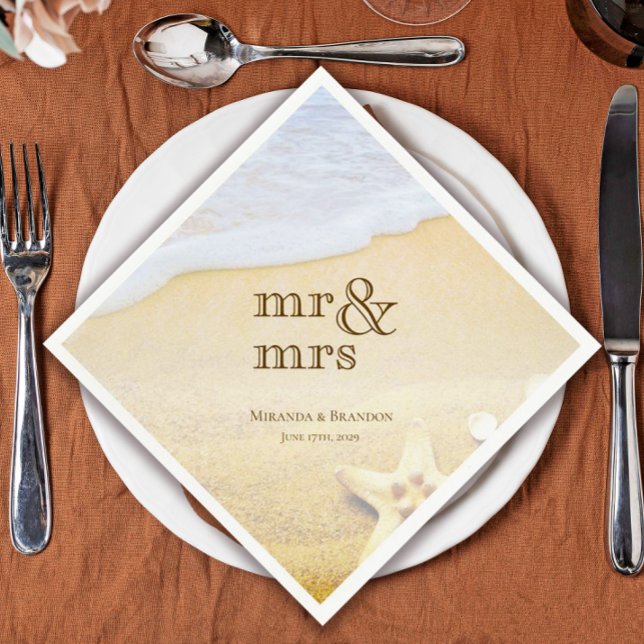 Guardanapo De Papel Casamento de Praia Tropical de Starfish (Criador carregado)