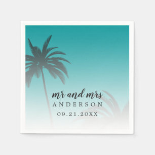 Guardanapo De Papel Casamento de praias tropicais de palmeiras tropica