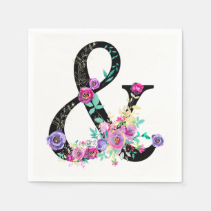 Guardanapo De Papel Casamento de Primavera Chic com Ampersand Moderno 
