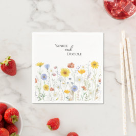 Guardanapo De Papel Casamento de primavera com flores silvestres moder