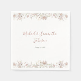 Guardanapo De Papel Casamento de primavera de Blush e Sage Wildflower