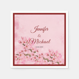 Guardanapo De Papel Casamento de primavera de Cerejeiras Rosa