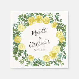 Guardanapo De Papel Casamento de primavera de Rosa Amarelo-Claro